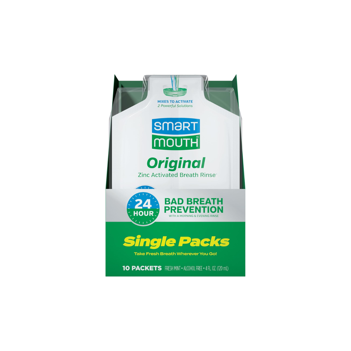 Original Activated Mouthwash 10 count Single Packs (6 Pack)